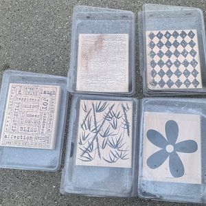 Large background Stampin’ Up! stamps.